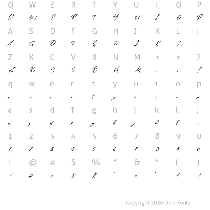 Character Map of Bahisey Regular