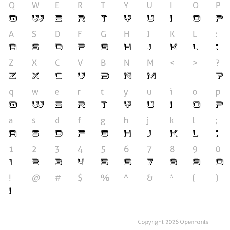 Character Map of Baiser Regular