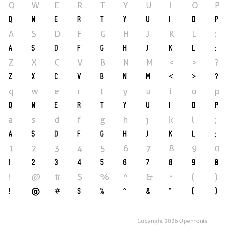Character Map of Bajigoor Regular