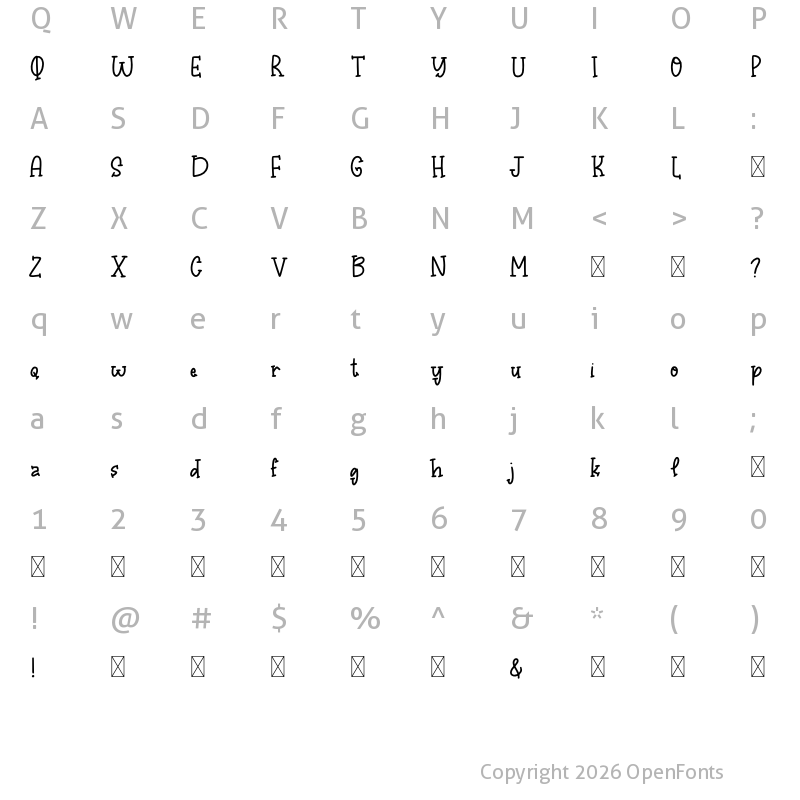 Character Map of Bajira Regular