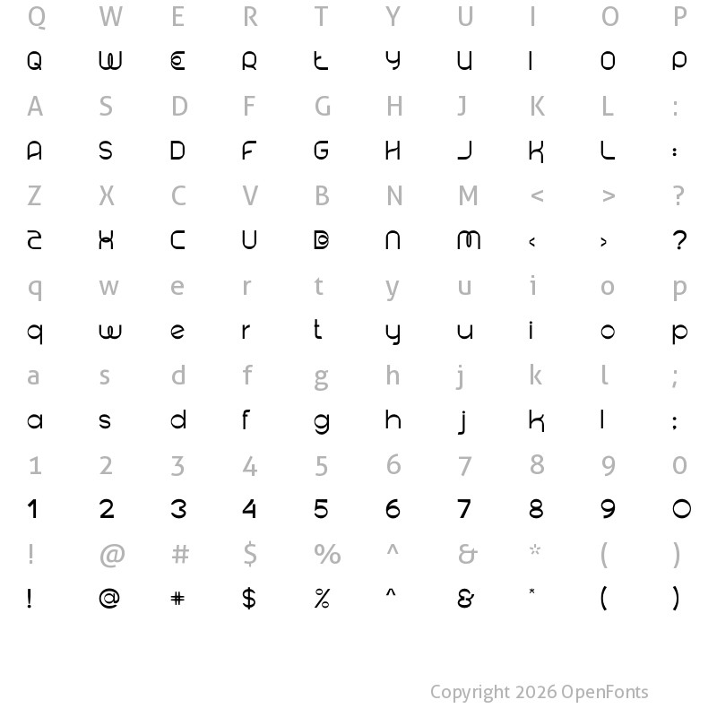 Character Map of BAKEGO Demo