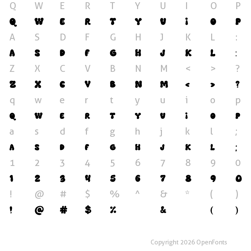 Character Map of BAKING SAUCE Regular