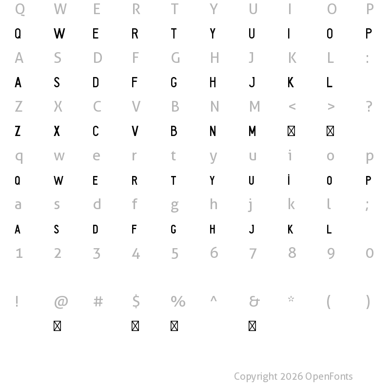 Character Map of Bal Regular