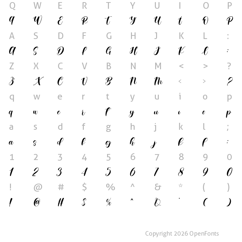 Character Map of Balagize Regular