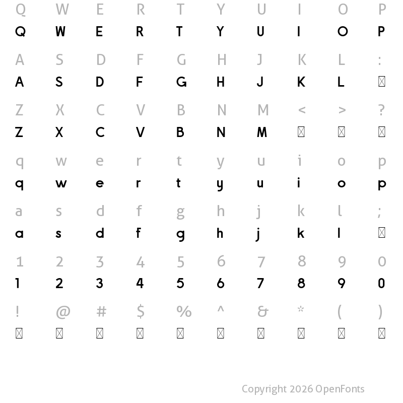 Character Map of Balance Groovy Regular