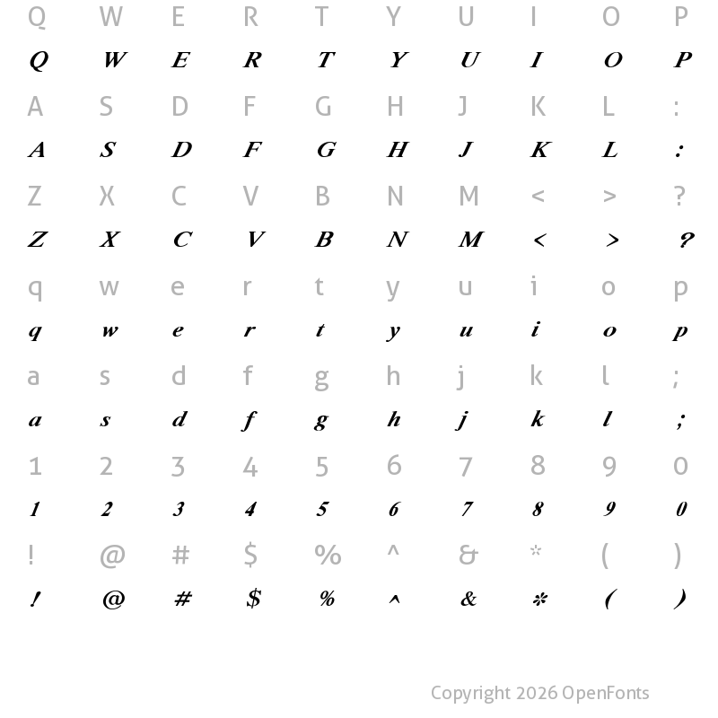 Character Map of BalBharatiDev04 Italic