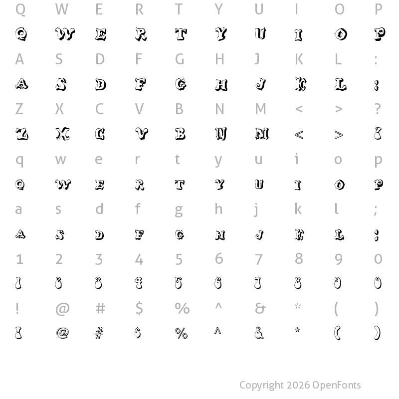 Character Map of Balduin Regular