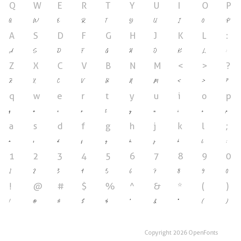 Character Map of Baleono Regular