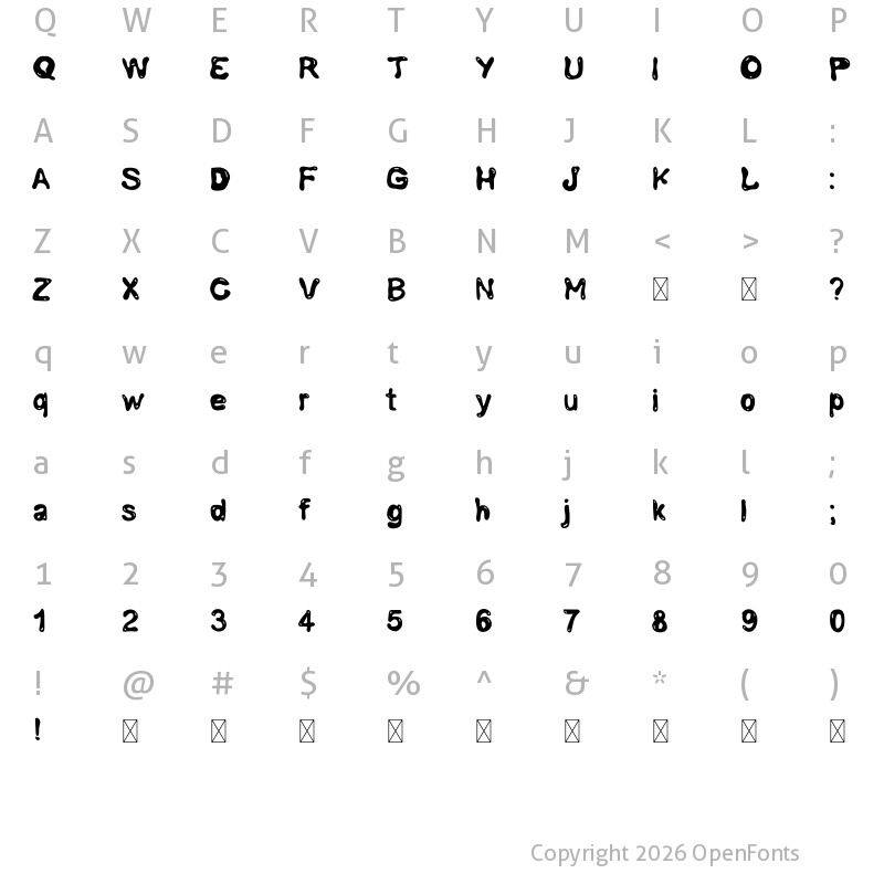Character Map of BALGHINA V2 Demo Regular