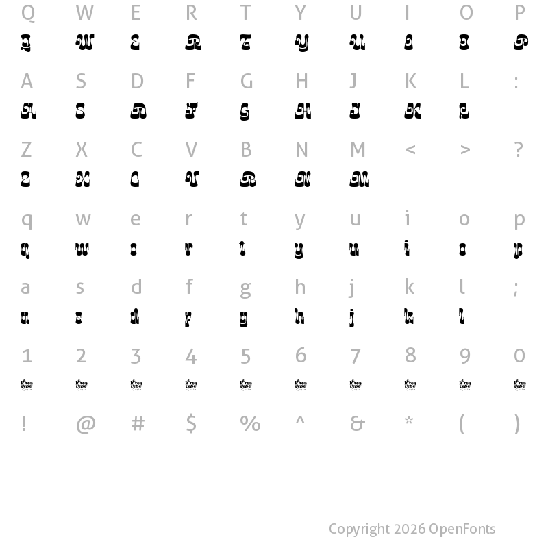 Character Map of Bali Sunset Demo Extra Expanded
