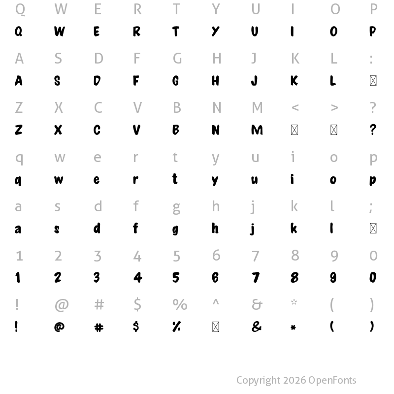 Character Map of Balinesia Regular
