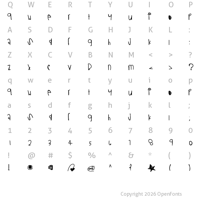 Character Map of BallinSwoosh Medium