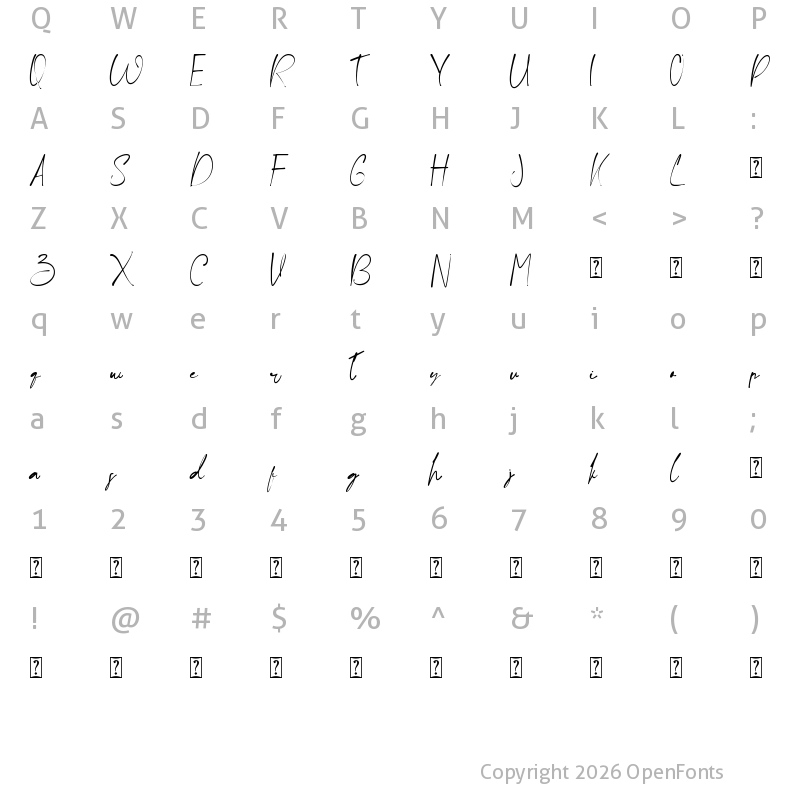 Character Map of Ballpoint Letter Regular