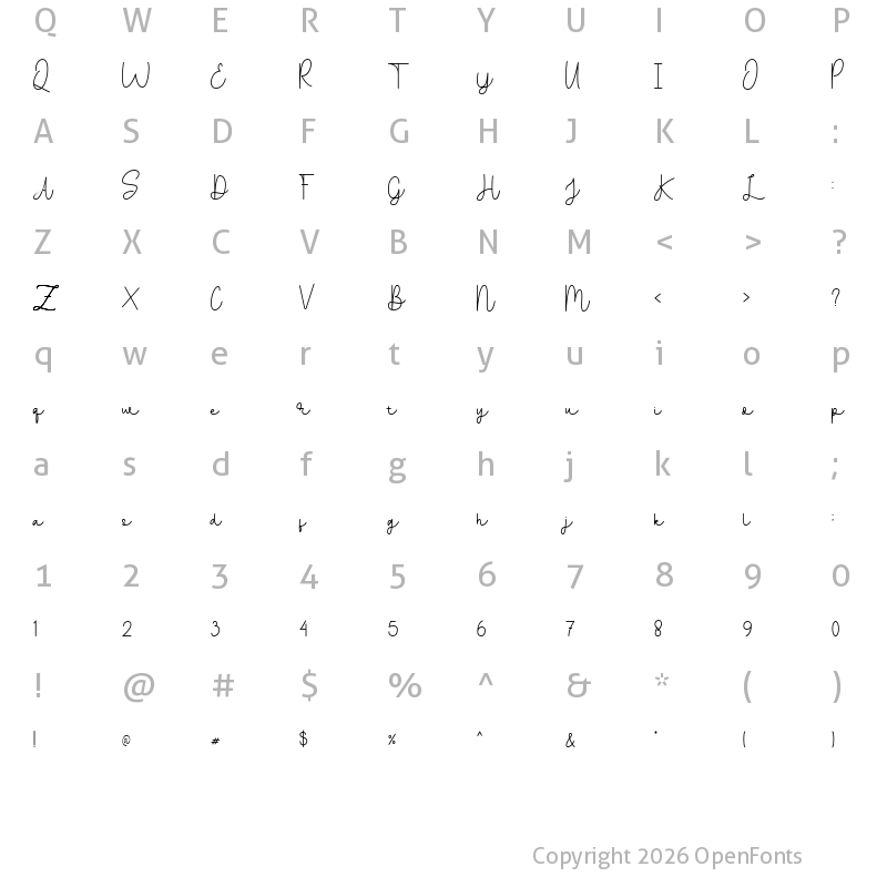 Character Map of Ballpoints Regular