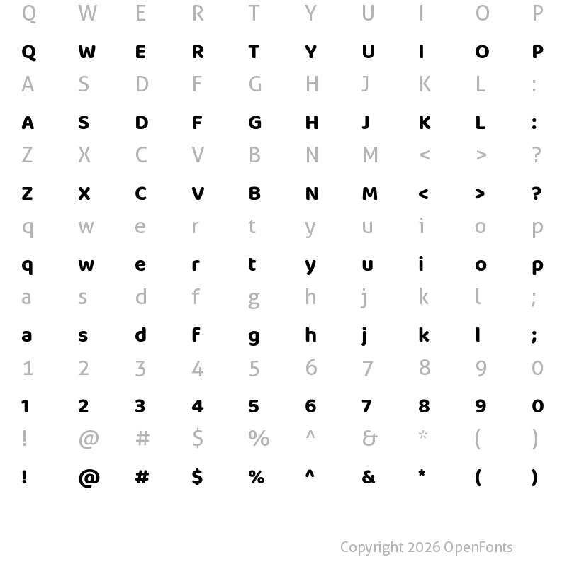 Character Map of Baloo Chettan 2 Bold