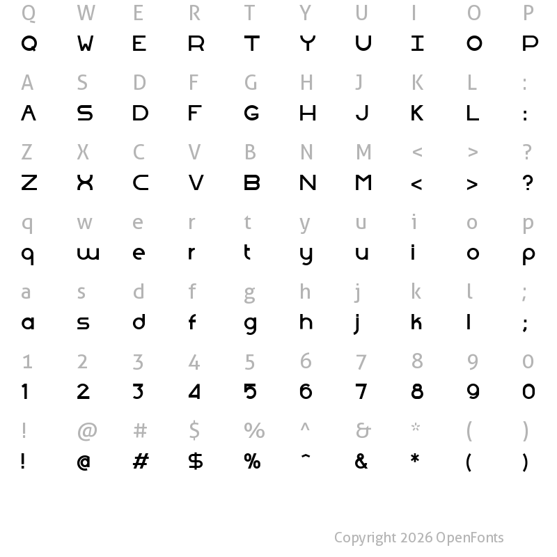 Character Map of Baloun 95 Regular