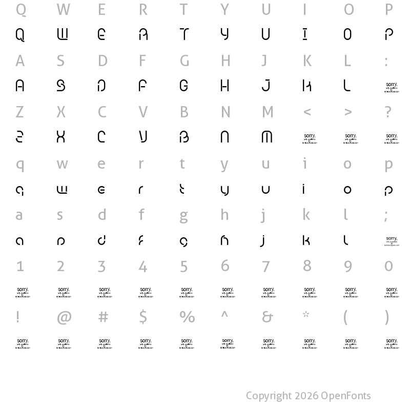 Character Map of Bambhout_trial Trial Version