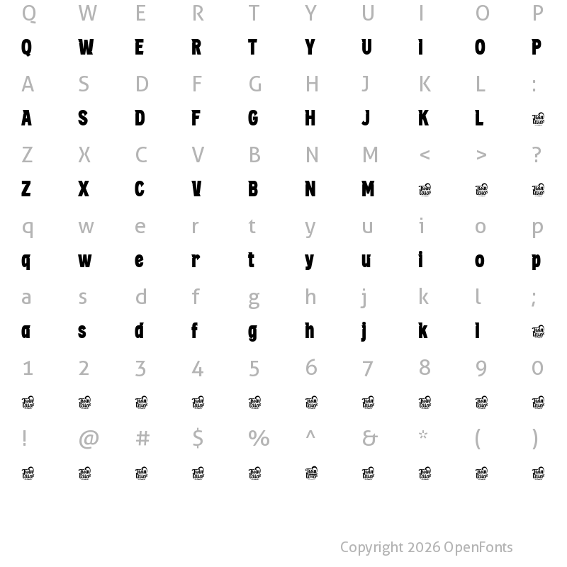 Character Map of BAMEN trial Regular