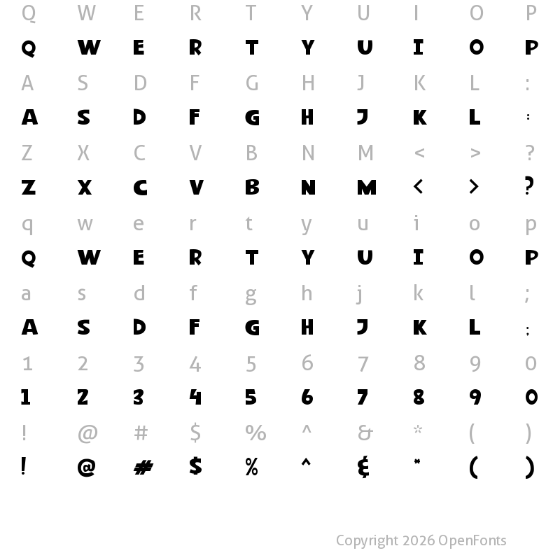 Character Map of Banana Island Personal Use Regular