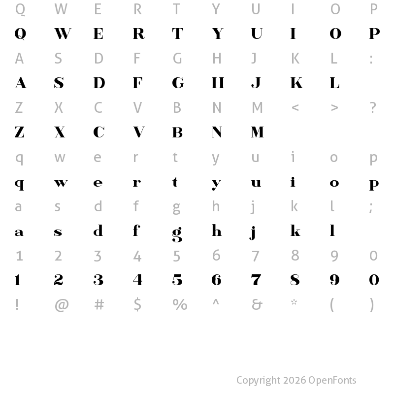 Character Map of Banbury Regular
