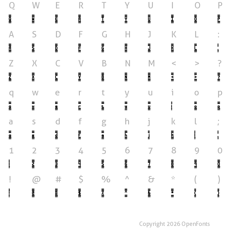 Character Map of Bandwidth BRK Normal