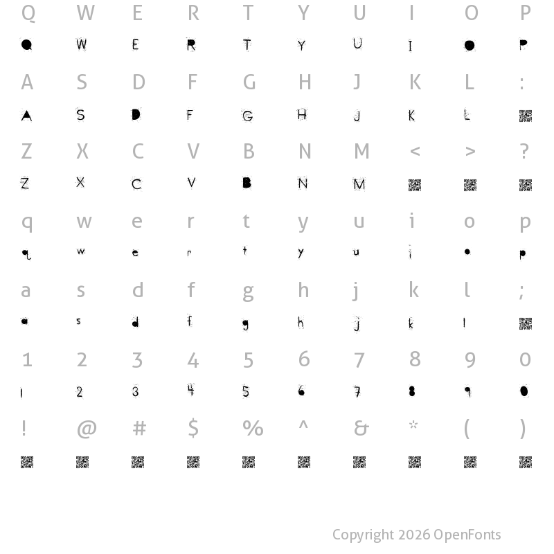 Character Map of BangParty Regular