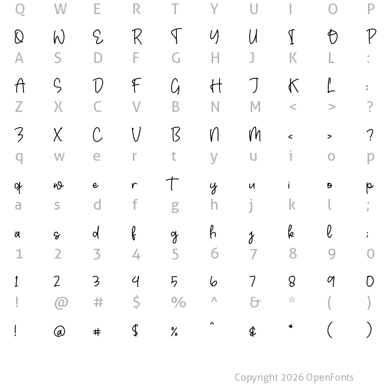 Character Map of Banurasmie Regular