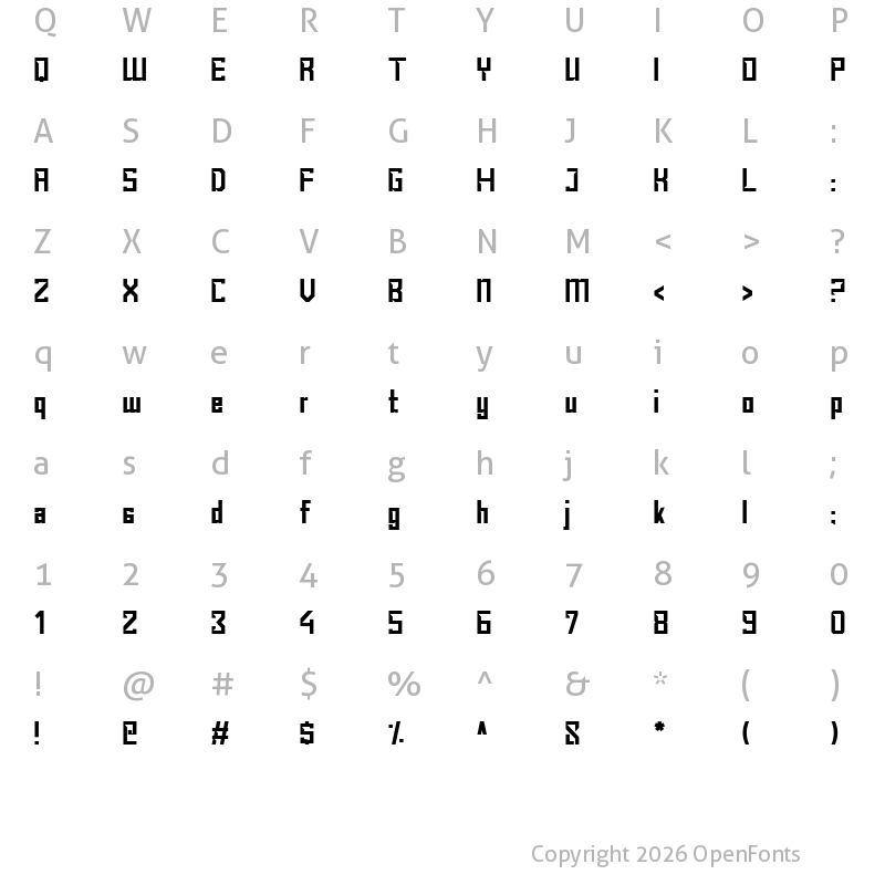Character Map of Baol Regular