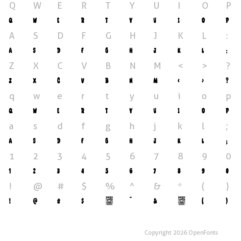 Character Map of Bar Cantabria Regular
