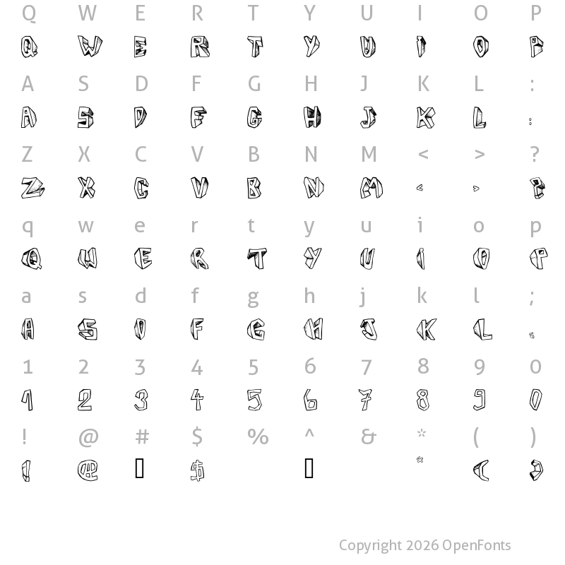 Character Map of Barbera Twisted Blocks Regular