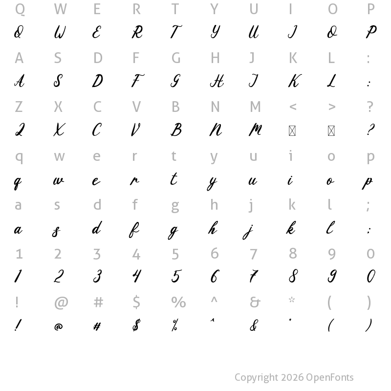 Character Map of Barbie Koma Regular