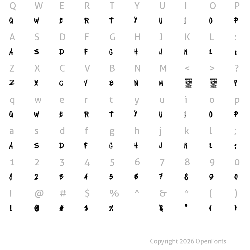 Character Map of Barcelona White Noise Regular