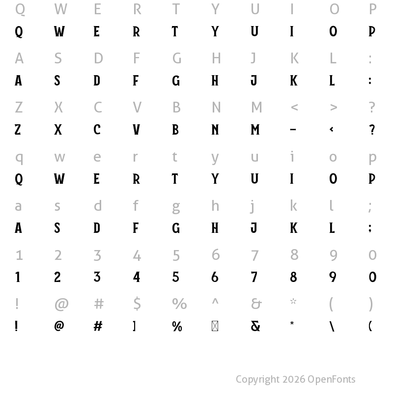 Character Map of Barella Stamp