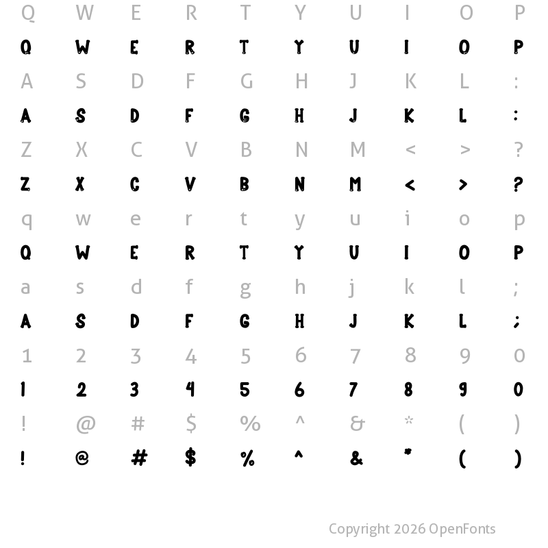 Character Map of Barkoly Bold