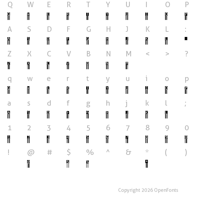 Character Map of BarMKode Regular