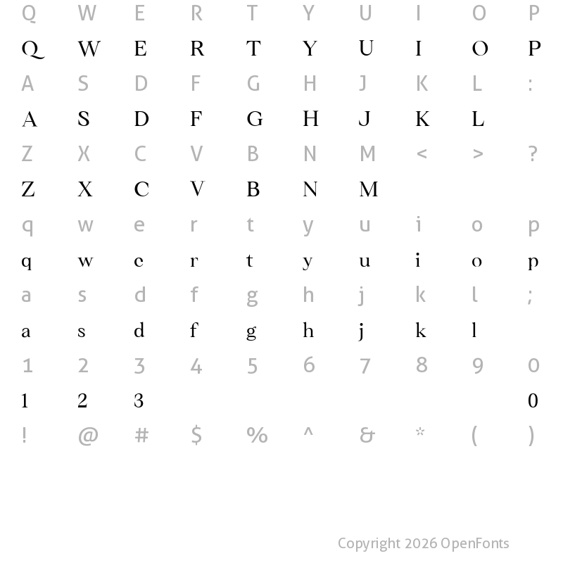 Character Map of Barokah Serif Regular