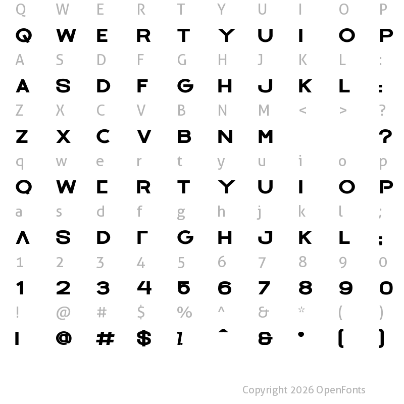 Character Map of Barques Heavy