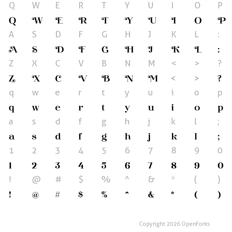 Character Map of Barteldes Small Bold