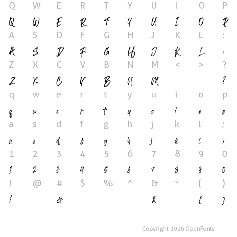 Character Map of Barttony Regular