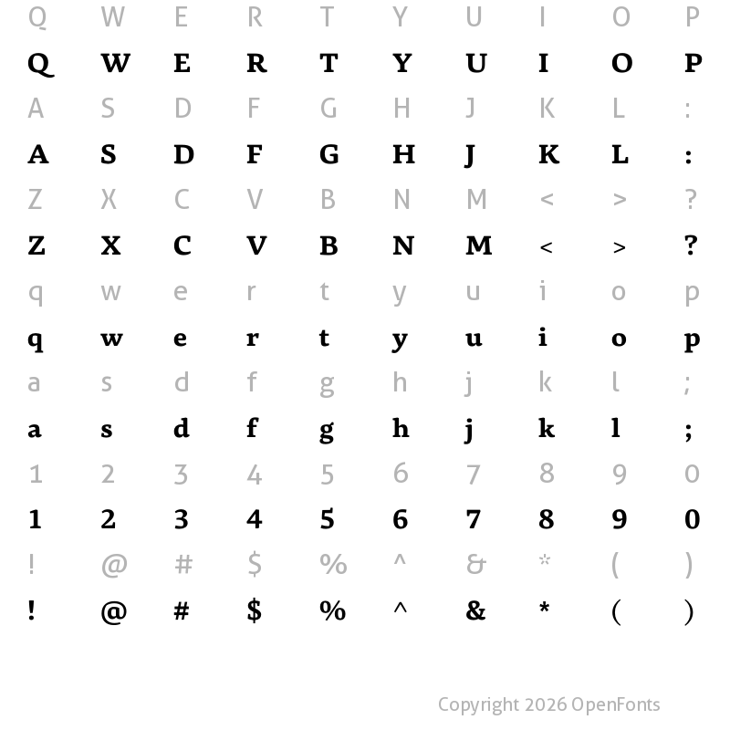 Character Map of Basco Std ExtraBold