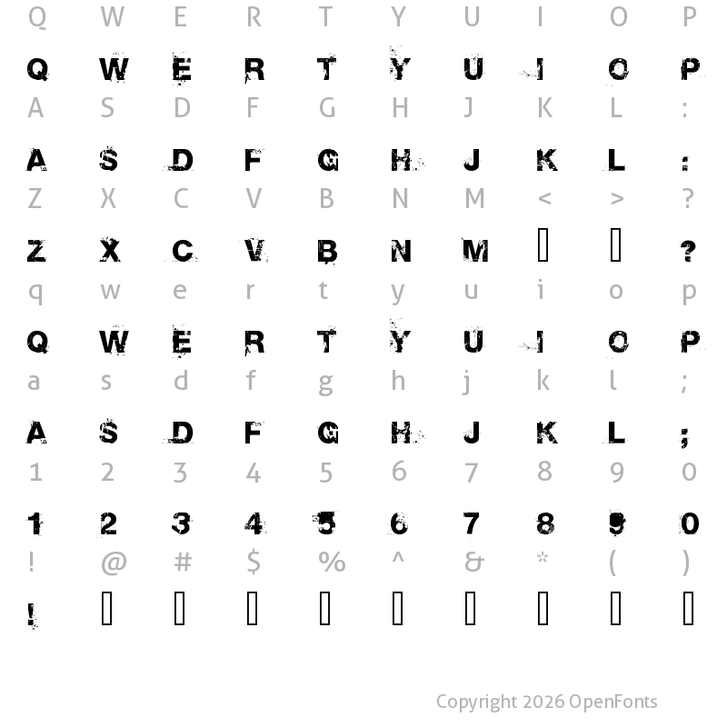 Character Map of Base 02 Regular