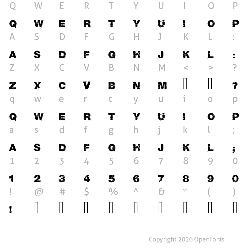 Character Map of Base 05 Regular