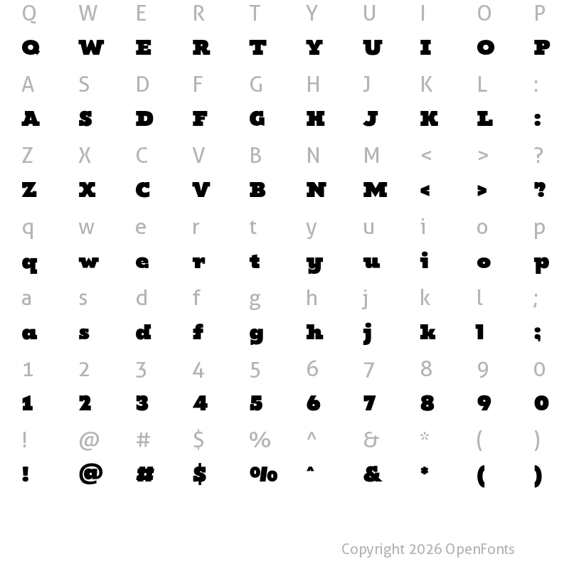 Character Map of Base Craft Regular