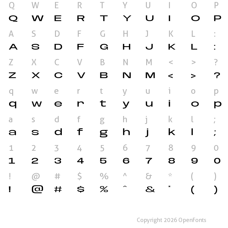 Character Map of Base Neue Super Expanded Medium