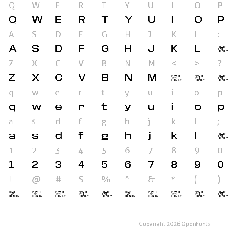 Character Map of Base Neue Trial Expanded Medium