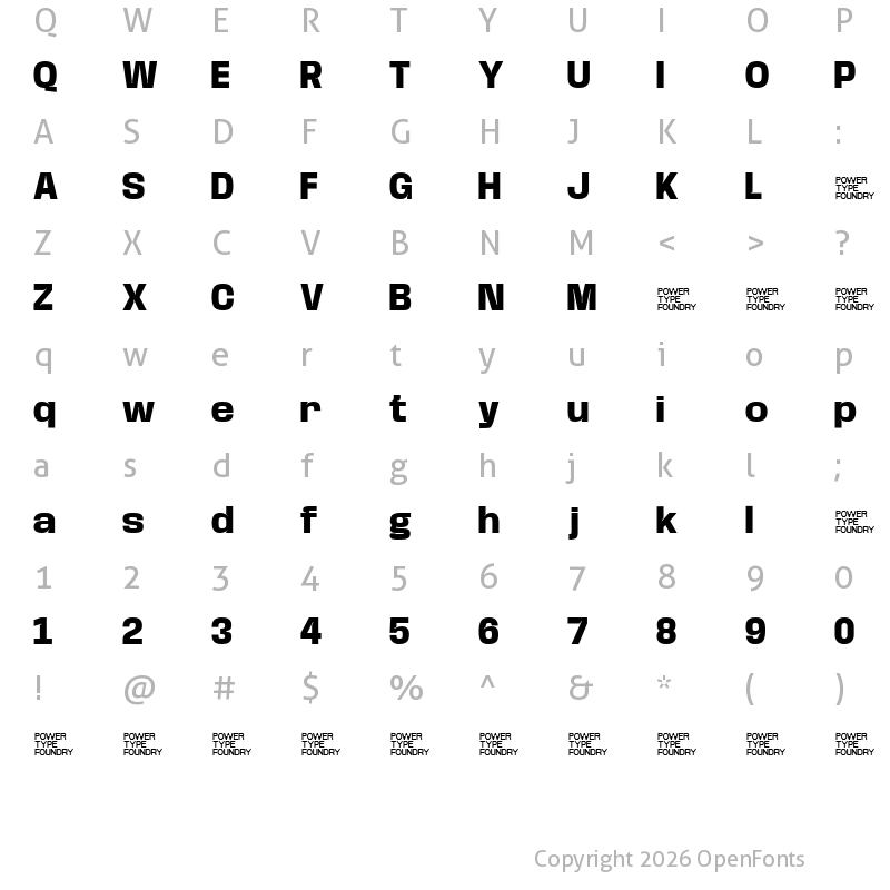 Character Map of Base Neue Trial Extra Bold