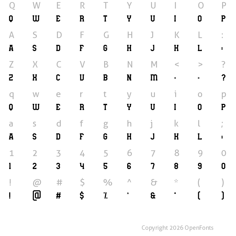 Character Map of BASEBUL Regular