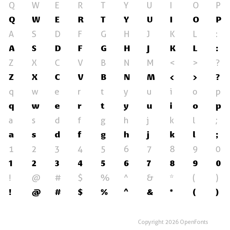 Character Map of Basel Neue Black