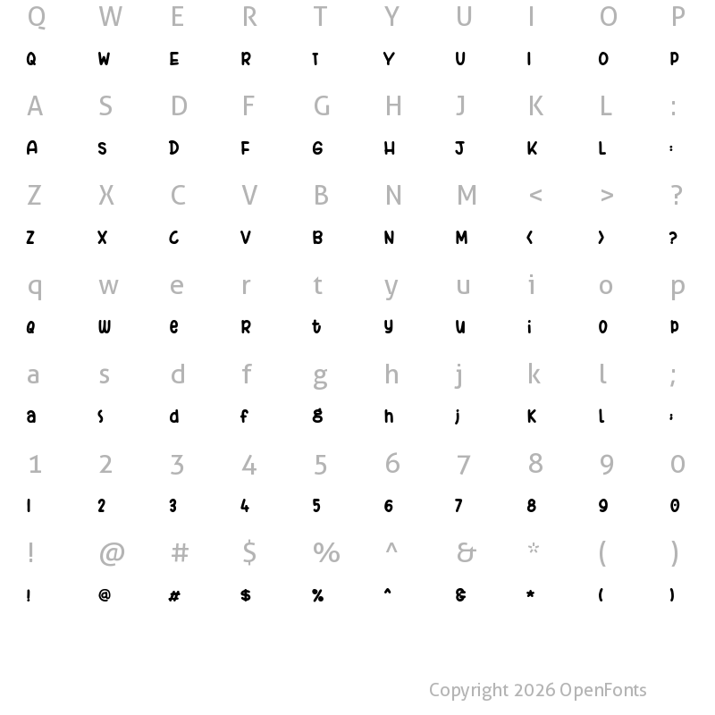 Character Map of Bashirah Regular