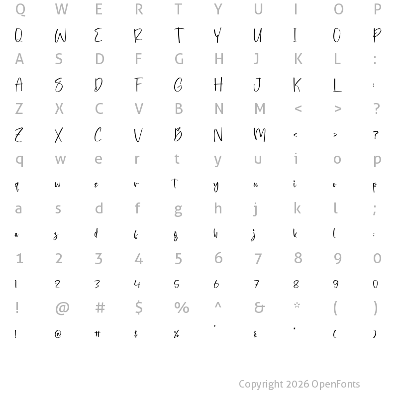Character Map of Bashttonem Regular